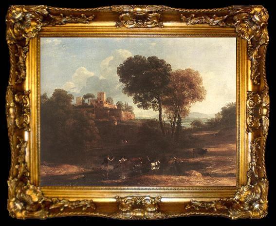framed  Claude Lorrain Landscape with Shepherds fdg, ta009-2